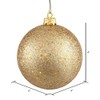 Vickerman 4" Plastic Ball Ornaments in Sequin Gold (Set of