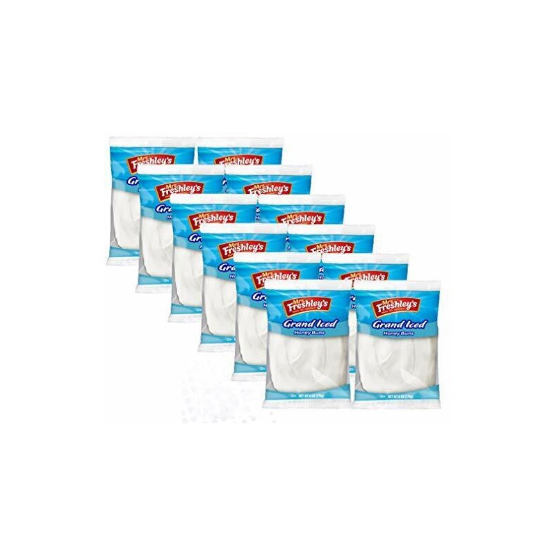 Mrs. Freshley's Grand White Iced Honey Buns, Individually Packaged, 6