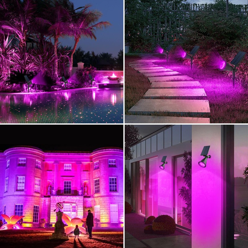T-SUN [2 Pack] LED Solar Spotlights, Waterproof Outdoor Security Landscape