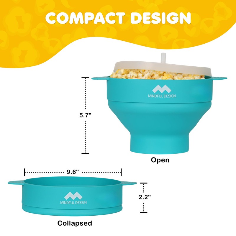 The Original Mindful Design Collapsible Microwave Popcorn Popper - Silicone