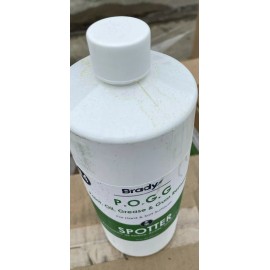 BRADY/SPOTTER SPOTTER /BRADY PAINT, OIL, GREASE, GUM REMOVER. 6/QUART CONTAINERS PER LOT.