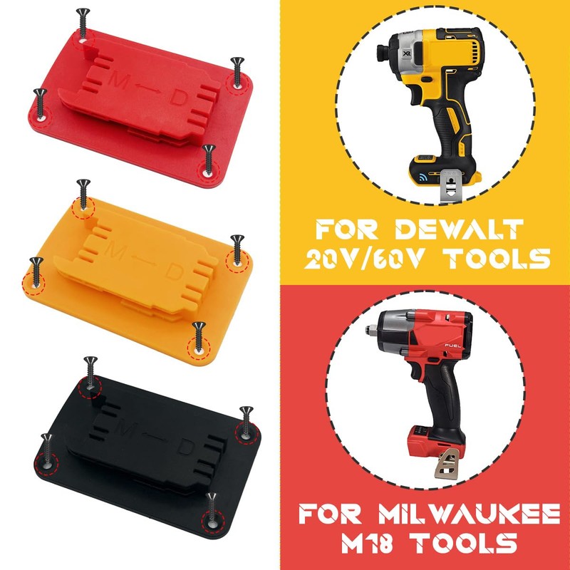 Takelablaze 10Packs Tool Holders for Dewalt 20V Drill Mount Fit