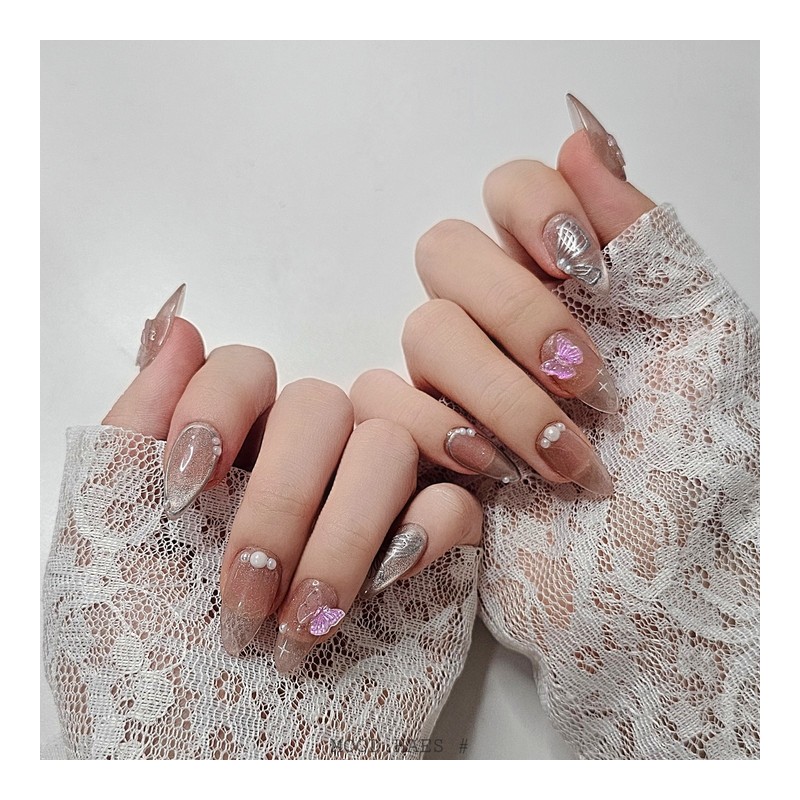 [M;H #] Shimmer Veil Handmade Nail Tip - Required to