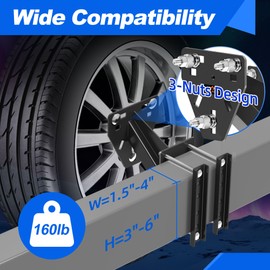 Qualward Trailer Spare Tire Mount, Boat Spare Tire Mount for Utility Trailer, Powder Coat Spare tire Carrier, Fits Most 4 & 5 & 6 Lugs Wheels, Holds Up to 160 Lbs