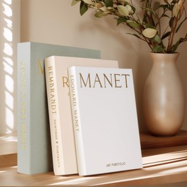 Decorative Books for Home Decor-Coffee Table Books Bookshelf Mantel Decor-Set of 3 Linen Fake/Faux Book for Decoration-Decorative Boxes,Storage Box,Photo Storage and Keepsake Box (Sage-beige-white)