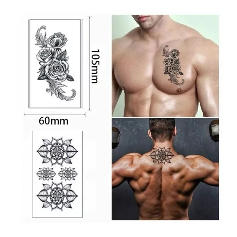 MINI BOXX 60 Tatuajes Tattoo Temporales Falso Letras Flor Brazo
