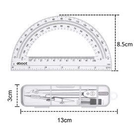 Drawing Compass and 6 Inch Protractor, Student Geometry Math Set