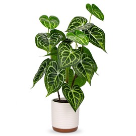 Fake Plants 21.7'' Tall Faux Plants Tall Artificial Plants Indoor with Pots Fake Potted Plants Artificial Decor Silk Plants Fake Crystallinum for Home Living Room Bedroom Bathroom Office Decoration