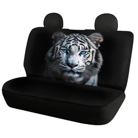 ZFRXIGN White Tiger Bench Seat Covers for Trucks Seat Covers for Cars Back Seat Cover for Women Girls Universal Fit for Trucks Sedan SUV Cushion 3D Animal Print Black