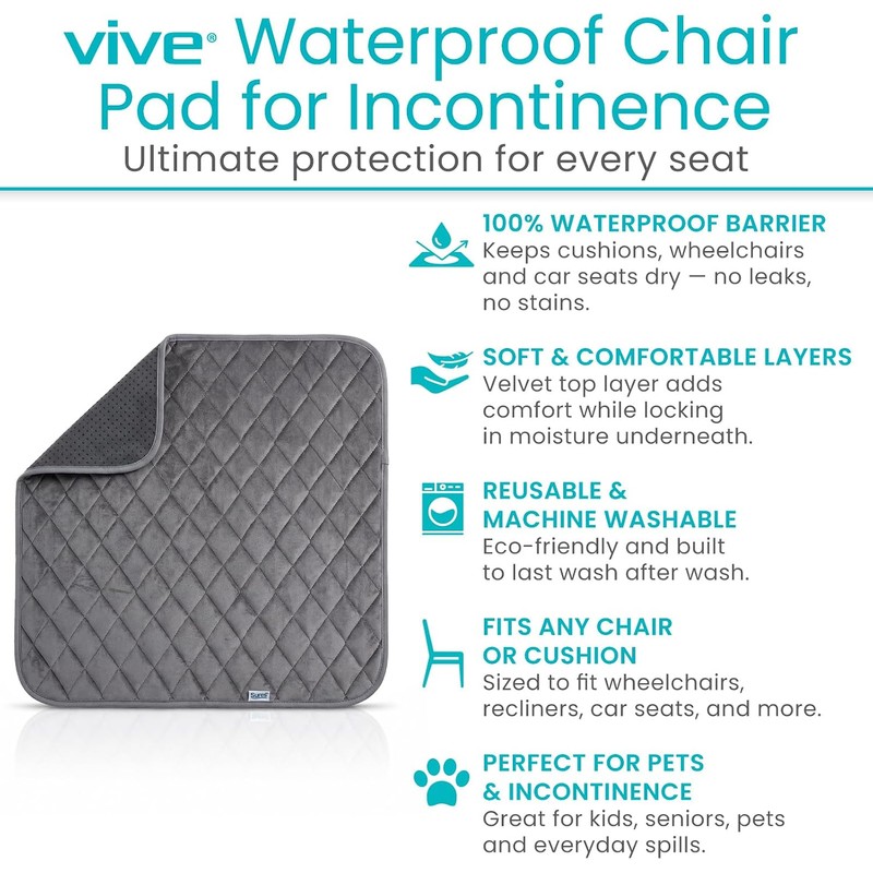 Sures Waterproof Chair Pads for Incontinence (22" x 21") -