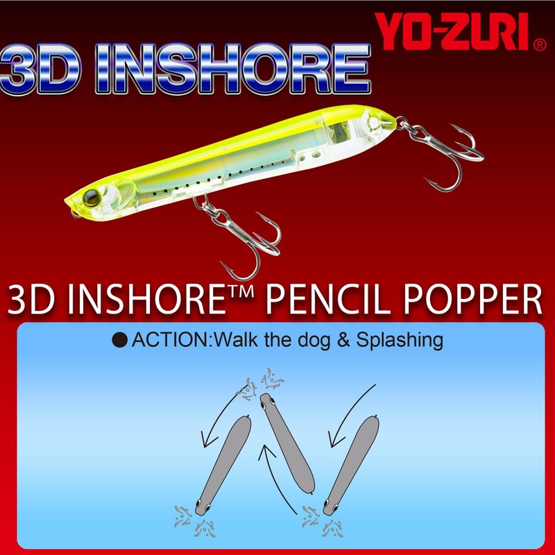 YO-ZURI 3D Inshore Pencil Popper Floating Salt Lure 135mm Color: