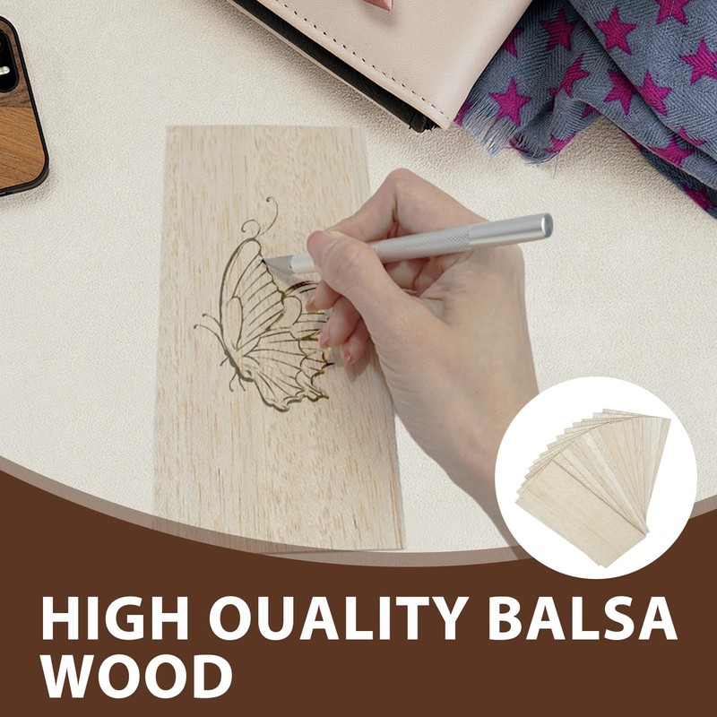 12-Pack Balsa Wood Sheets 200x100x1mm Lightweight Craft Balsa Wood Thin
