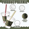 50 Pcs Party Plastic Cups with Lids and Straws, Camouflage
