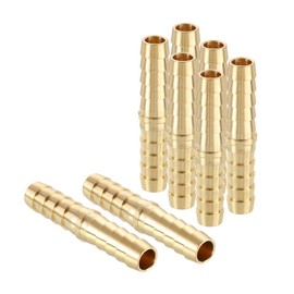 HARFINGTON 3pcs 5/16" to 5/16" Brass Hose Barb Fitting Metals Splicer Mender for 3D Printing, Air Compressor, CNC Machine, Dies