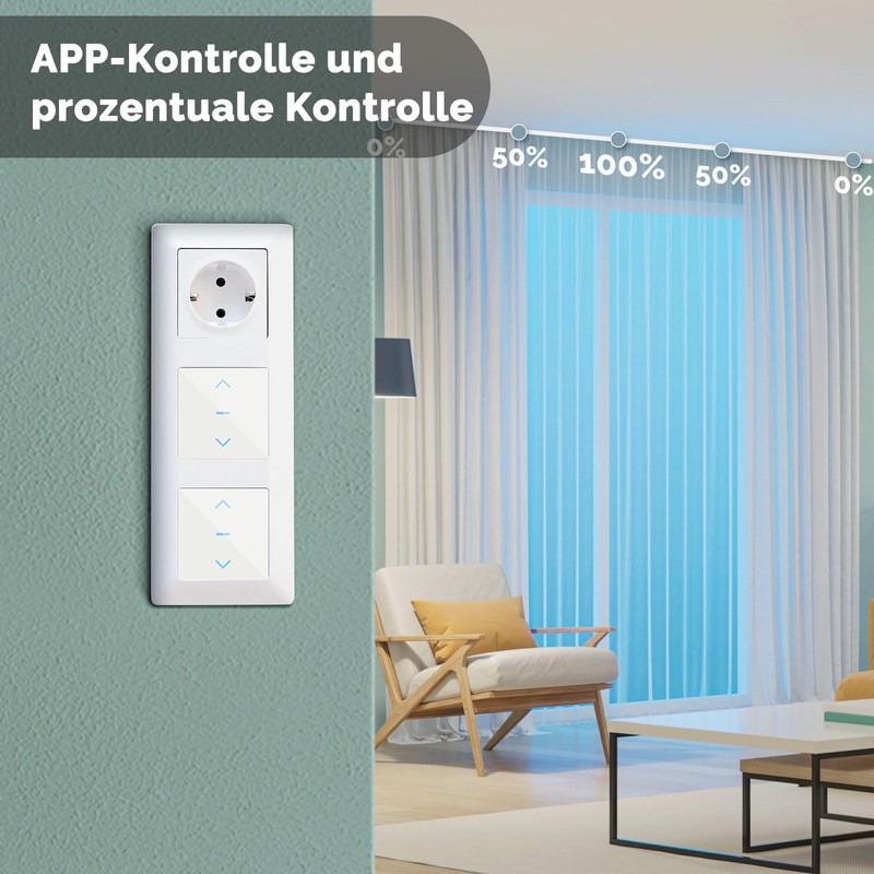 MOES WiFi Smart Shutter Switch, Percentage Shutter Control, Touch Alexa