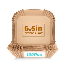 Parchment Paper, OOTDAY 100Pcs Square Air Fryer Liners Disposable, Cooking Non-Stick air fryer accessories, Frying Pan, Oil-proof Air Fryers for 2-4 QT Air Fryer Baking Roasting Microwave(6.5")