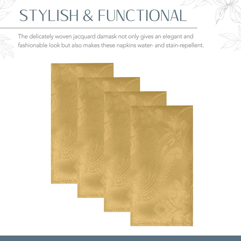 Elrene Home Fashions Caiden Elegance Damask Napkin Set of 4,