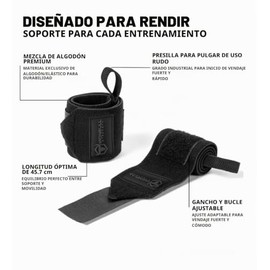 Muñequeras para levantamiento de pesas (aprobadas por USPA, IPL, USAW e IWF), 45 cm, para prensa de banco, prensa de hombros, inmersiones, curls, entr