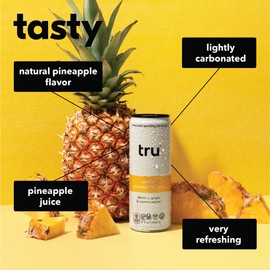 Tru Defense Seltzer, Sparkling Water with Vitamin C, Ginger Extract, Cayenne Pepper & Real Pineapple Juice, Sweetened with Monk Fruit & Stevia, Gluten Free, Vegan, Caffeine Free, 12 FL OZ Can, 12 Pack