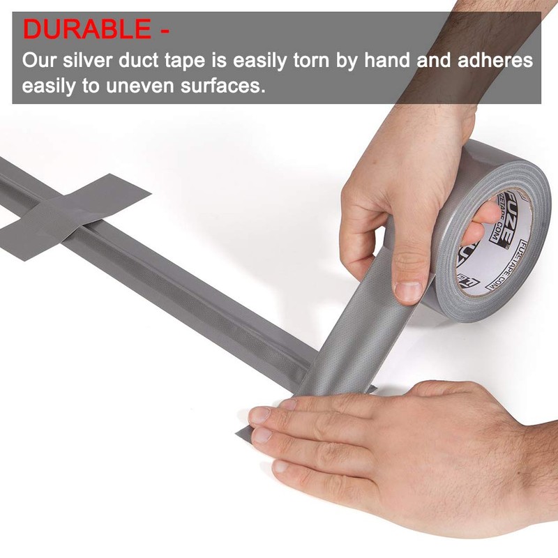 2 Rolls Strong Heavy Duty Silver Duct Tape 48mm x