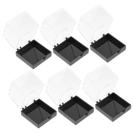 Gatuida 6Pcs Clear Specimen Display Box Durable Storage Holder for Rocks Minerals Collectibles Drop Abrasion Resistant for Desktop Organization