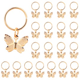 20Pcs Hair Accessories Butterfly Hair Clips Jewelry Cuffs Golden Dreadlock Hair Jewelry Adjustable Metal Butterflies Decoration Butterfly Hair Cuffs, Charms, Rings and Styling Accessories for Women