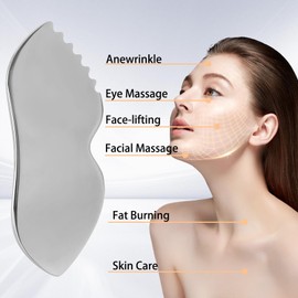 1Pc Gua Sha Edelstahl, Guasha Werkzeug Gesicht für Lymphdrainage - Gua Sha Stein für Augenschwellungen Hautstraffung