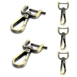 4Pack 5/8 Inch Metal Purse Clips, Detachable Swivel Lobster Claw Clasps Small Keychain Clip for Paracord Lanyard, Purse Strap Extender Hardware, Backpack Pendant, Pets Collar Accessory (Brass)