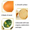 YunKo 6Pcs Wooden Fake Eggs Brown Wood Nest Eggs for