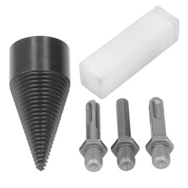 Firewood Bit Cone Wood Splitting Drill Carbon Steel Log Splitter Tool with 3Pcs Removable Shank 42mm / 1.7in