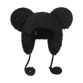 MioCloth Cute Plush Faux Fur Animal Costume Hat Cap with Ear Flaps Soft Warm Fuzzy Bear Winter Hat Beanie for Women Girl