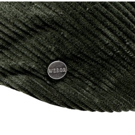 WEROR WEROR-396.1 Men's Flat Cap Peaked Cap Cord, olive, 62