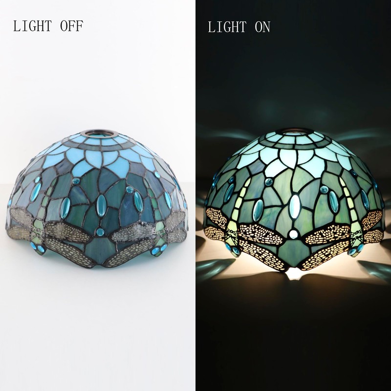 HWDFEI Tiffany Lamp Shade 12 Inch Accessories Replacement Stained Glass