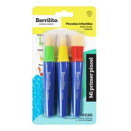 Barrilito Juego de 3 pinceles para niños, 3 diferentes puntas. PN8806