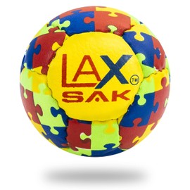 Lax Sak Soft Practice Lacrosse Balls - Same Weight & Size as a Regulation, Great for Indoor & Outdoor Practices, Less Bounce & Minimal Rebounds - Puzzle, 2 Pack