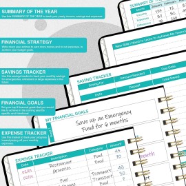 Poluma Medium Black Budget Planner 12 Month Money Management Organizer Undated