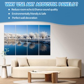 8 Pack Art Acoustic Panels, 48" x 32" Acoustical Wall Panels with Adhesive, Acoustic Treatment for Recording Studio Decorative Acoustic Panels, Sound Absorbing Panels