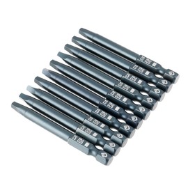 Hilitand 10pcs Square Screwdriver Bits Set, S2 Alloy Steel, 65mm, One Size, 0.25 inches Hex Shank, Magnetic Head, Widely Used for Electric Screwdrivers, Drills