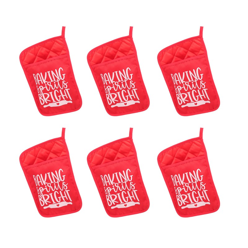 6Pcs Christmas Pot Holders with Pocket Heat Resistant Hot Pad