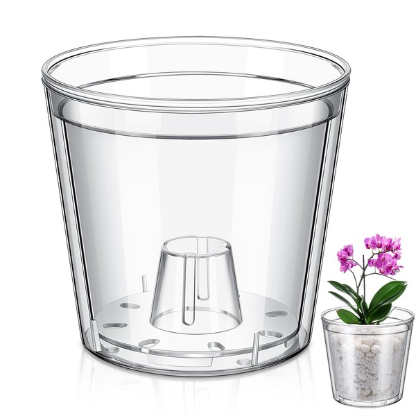 Baderke 1 Set 4.5 Inch Clear Self Watering Planter with