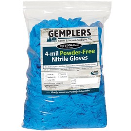 Gempler's 9-1/2"L, 4-mil Disposable Nitrile Gloves Bag of 500 (Large)