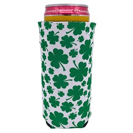 Shamrock Pattern Slim Can Coolie (2 pack)