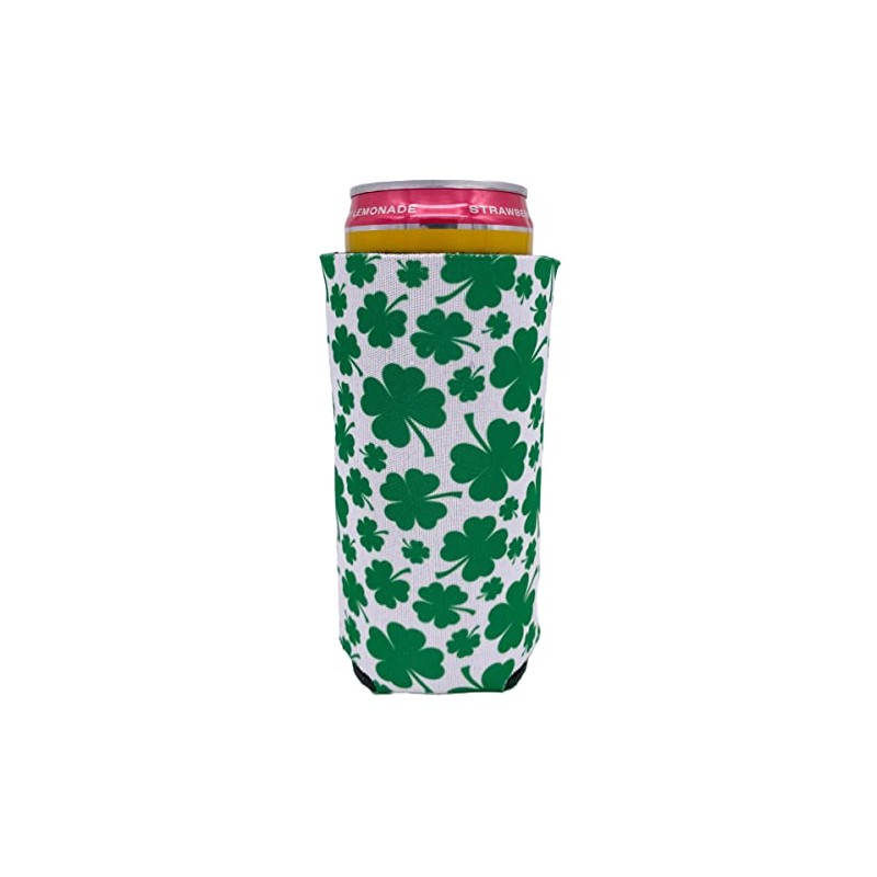 Shamrock Pattern Slim Can Coolie (2 pack)