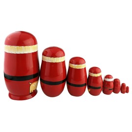 Winterworm 8pcs Cutie Lovely Santa Claus Nesting Dolls Matryoshka Madness Russian Doll Popular Handmade Kids Girl Toy