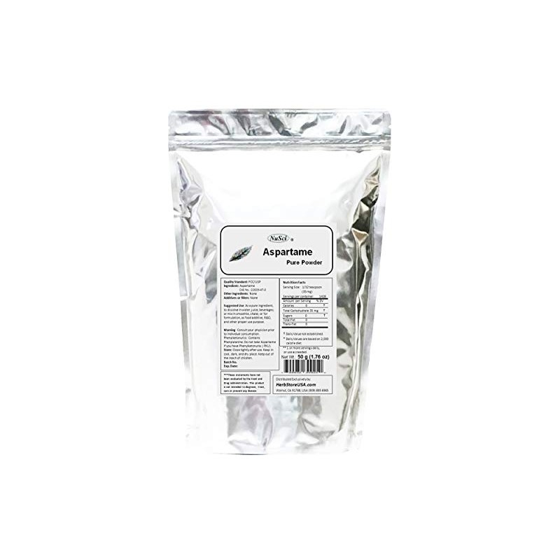 NuSci Aspartame Pure Powder 50 grams (1.75 oz) Low Calorie