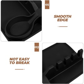 Posacucharas de Cocina de Silicona Negro Amplio Espacio y Diseño Elegante para Organizar Espátulas y Cucharas en Encimeras de Cocina