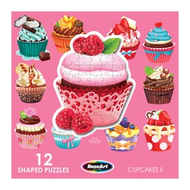 RoseArt - 12 Mini-Shaped - Cupcakes II - 500 Piece Jigsaw Puzzles for Kids and Adults