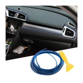 XINLIYA Car Interior Moulding Trim Strips, 33Ft/10M Universal Electroplating Decoration Filler Insert Strips, Styling Dashboard DIY Flexible Strip, Garnish Accessory with Installing Tool（Blue）