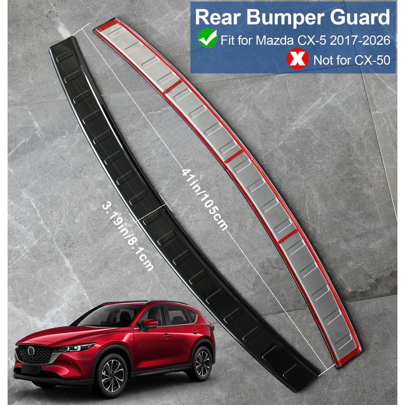 Rear Bumper Protector for Mazda CX5 2017-2025, 304 Stainless Steel