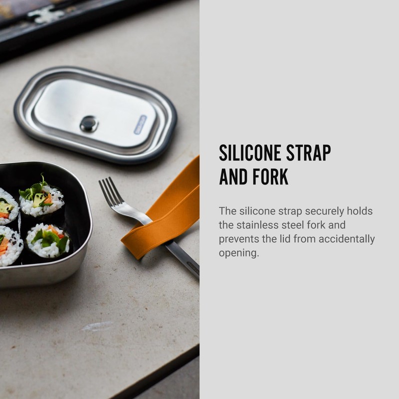 Black+Blum Stainless Steel Lunchbox, Orange, 600 ml
